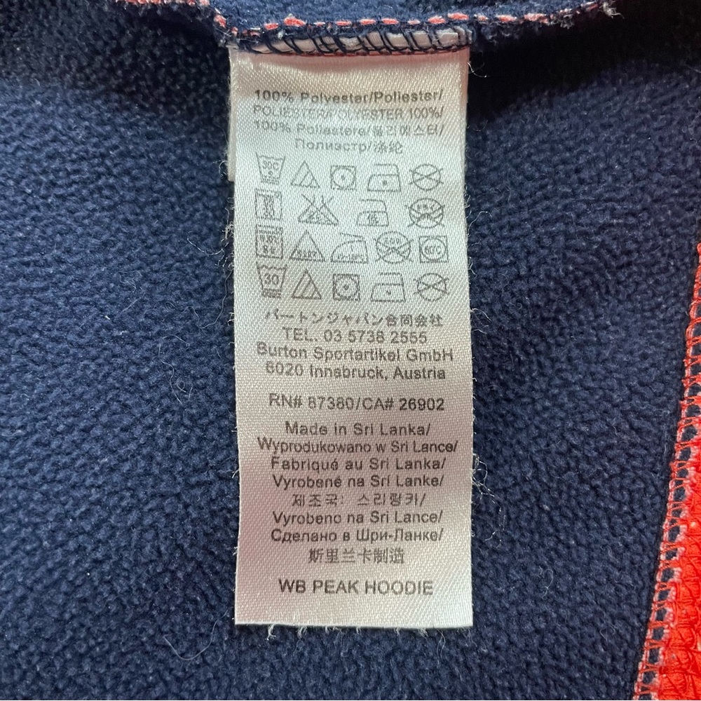 Burton Dry Ride Hoodie Medium WB Peak Orange Polka Dot Full Zip Fleece Jacket - Picture 5 of 7